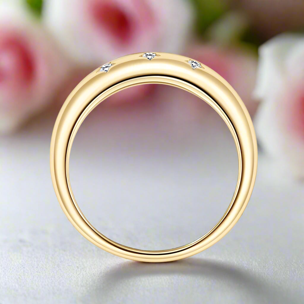 Dome 1.5mm Diamond Wedding Band-Black Diamonds New York