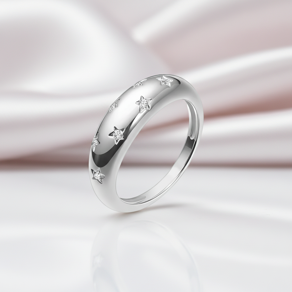 Dome 1.5mm Diamond Option Wedding Band-Black Diamonds New York