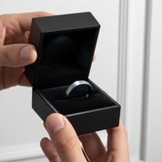 Dome Tungsten Carbide Men's Wedding Band-Black Diamonds New York