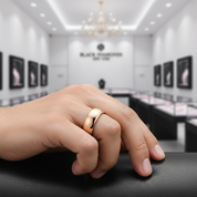 Domed Men's 8mm Tungsten Wedding Band-Black Diamonds New York