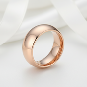 Domed Men's 8mm Tungsten Wedding Band-Black Diamonds New York