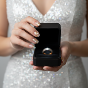Domed Wooden Men's Titanium Wedding Band-Black Diamonds New York