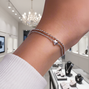 Double Layer Heart Adjustable Bracelet-Black Diamonds New York