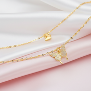 Double Layered Butterfly Pendant Necklace-Black Diamonds New York