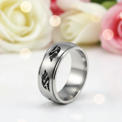 Dragon Magnetic Stainless Steel Men's Wedding Band-Black Diamonds New York