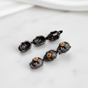 Drop Skull Bohemian Earrings-Black Diamonds New York