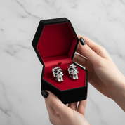 Retro Creative Elegant Skull Head Earrings-Black Diamonds New York