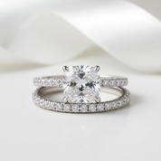 Elegant 1.5 Carat Cushion Cut Wedding Ring Set-Black Diamonds New York