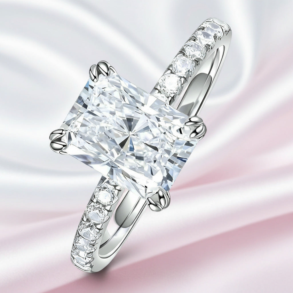 3.0ct Radiant Cut Diamond Engagement Ring-Black Diamonds New York