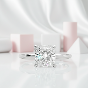 Elegant 3.0 Carat Cushion Cut Engagement Ring-Black Diamonds New York