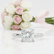 Elegant 3.0 Carat Cushion Cut Engagement Ring-Black Diamonds New York