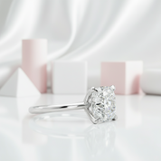 Elegant 3.0 Carat Cushion Cut Engagement Ring-Black Diamonds New York