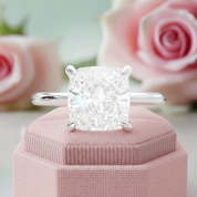 Elegant 3.0 Carat Cushion Cut Engagement Ring-Black Diamonds New York