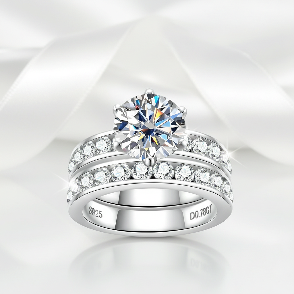 Elegant 3.0 Ct Round Diamond Engagement Ring Set-Black Diamonds New York