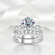 Elegant 3.0 Ct Round Diamond Engagement Ring Set-Black Diamonds New York