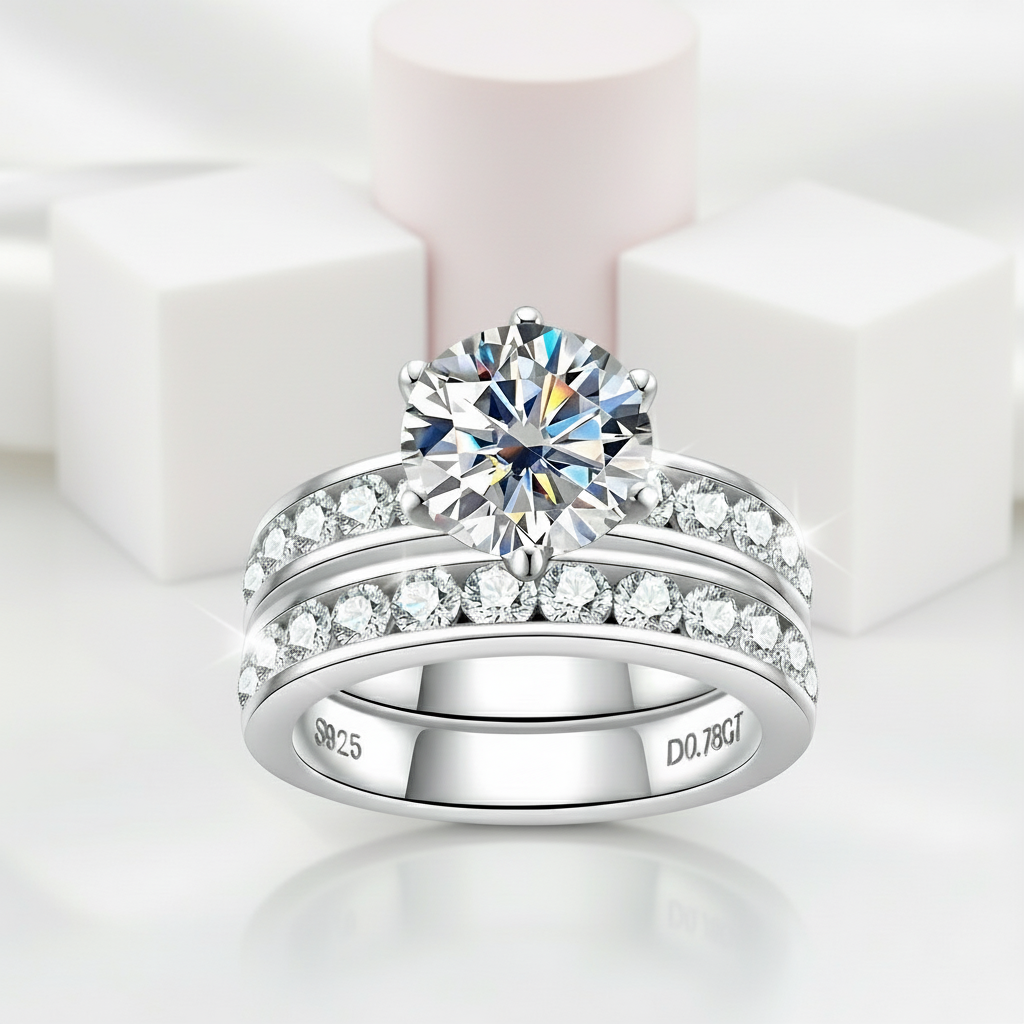 Elegant 3.0 Ct Round Diamond Engagement Ring Set-Black Diamonds New York