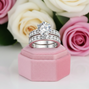 Elegant 3.0 Ct Round Diamond Engagement Ring Set-Black Diamonds New York