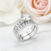 Elegant 3.0 Ct Round Diamond Engagement Ring Set-Black Diamonds New York