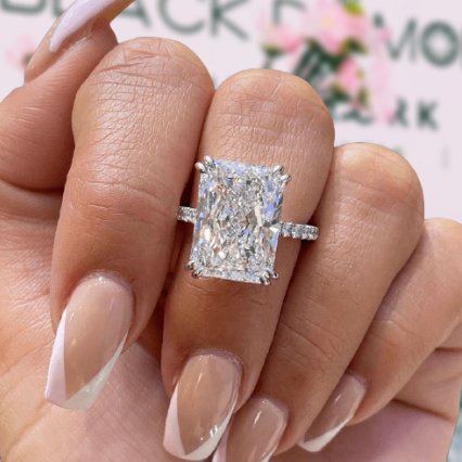 Elegant 3.0ct Radiant Cut Lab Grown Diamond Engagement Ring - Black Diamonds New York