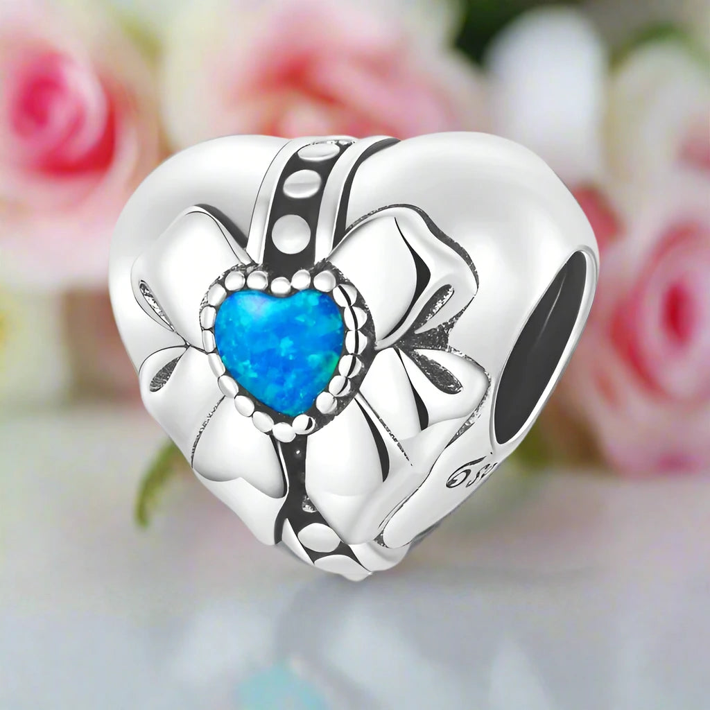 Elegant Black Rose Bead Heart Charm (Aftersale Service)-Black Diamonds New York