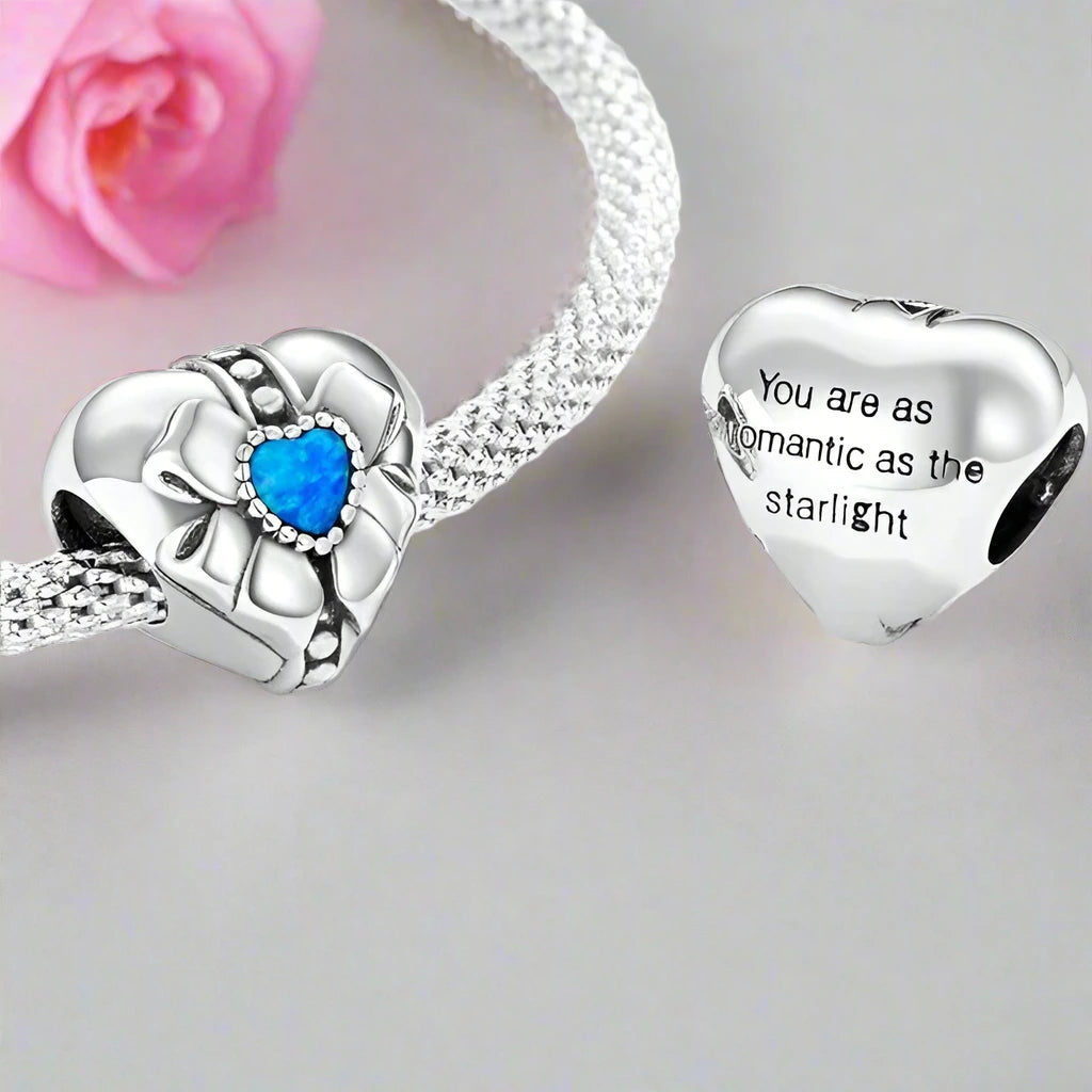 Elegant Black Rose Bead Heart Charm (Aftersale Service)-Black Diamonds New York