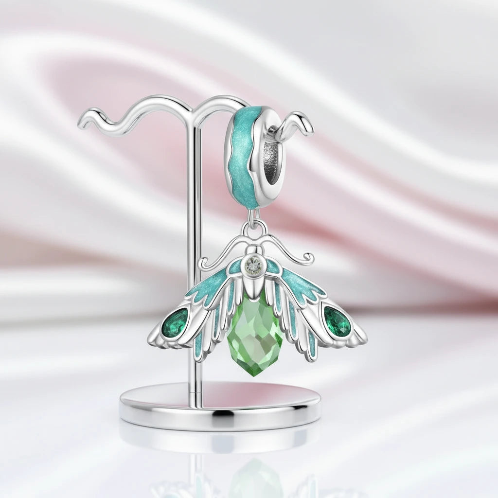 Elegant Chameleon Charm with Green Stone-Black Diamonds New York