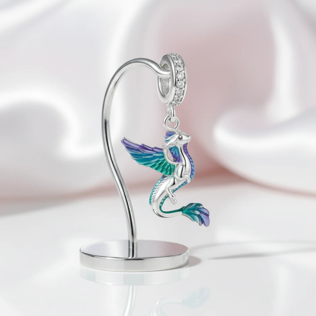 Elegant Chameleon Charm with Green Stone-Black Diamonds New York