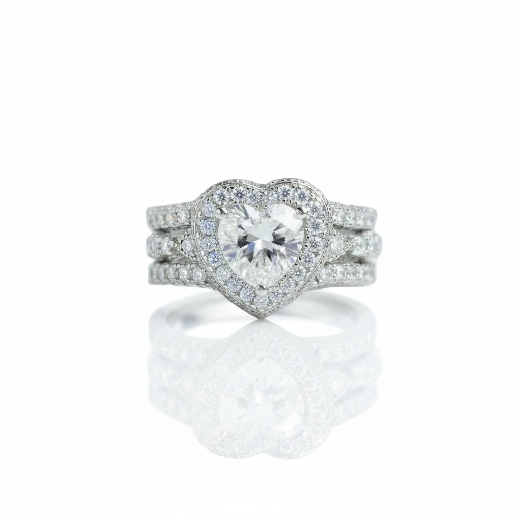 Elegant Diamond Option Halo Engagement Ring Set-Black Diamonds New York