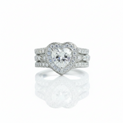 Elegant Diamond Option Halo Engagement Ring Set-Black Diamonds New York