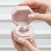 Elegant Diamond Halo Engagement Ring Set-Black Diamonds New York