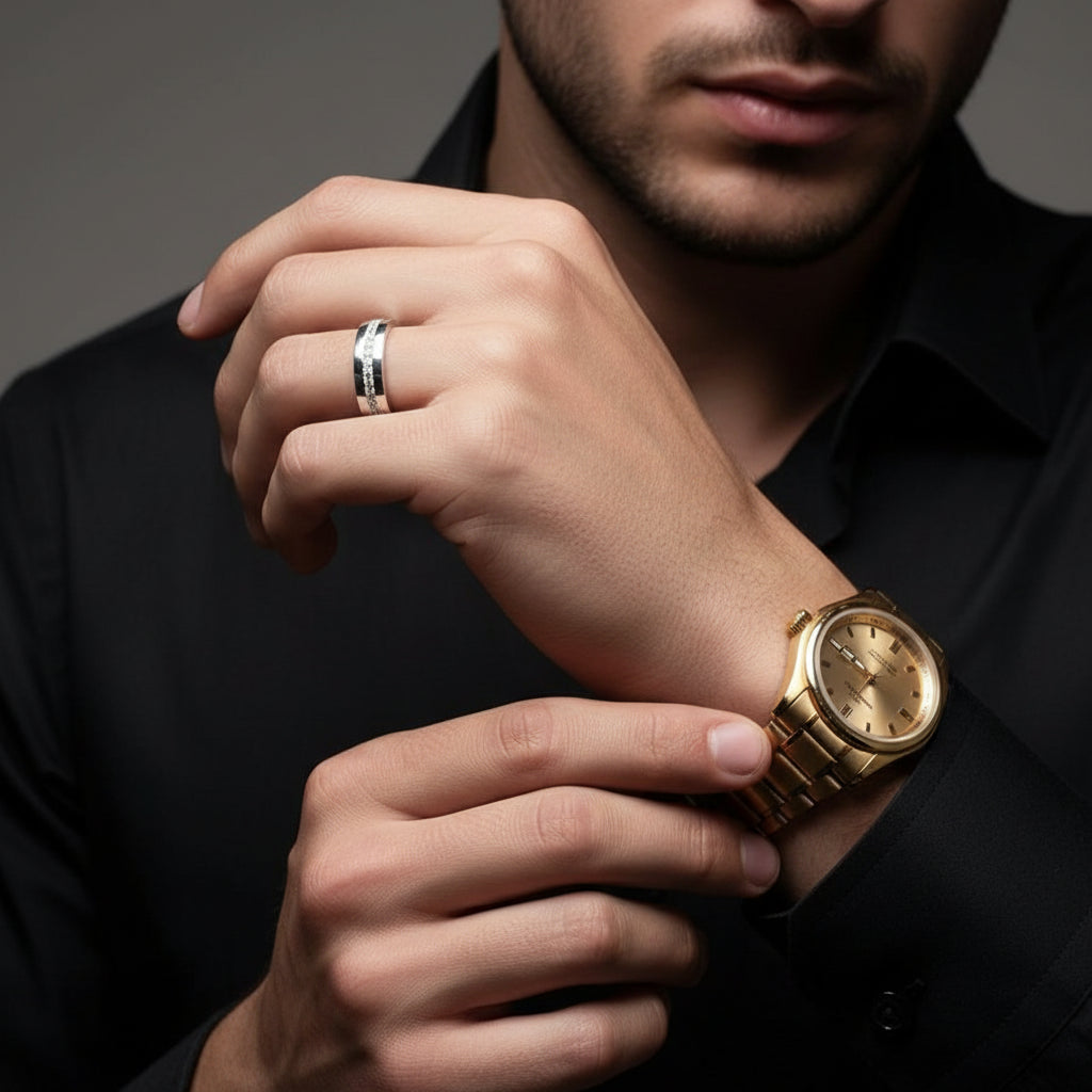 Elegant Dazzling Diamond 6mm Ring Band-Black Diamonds New York