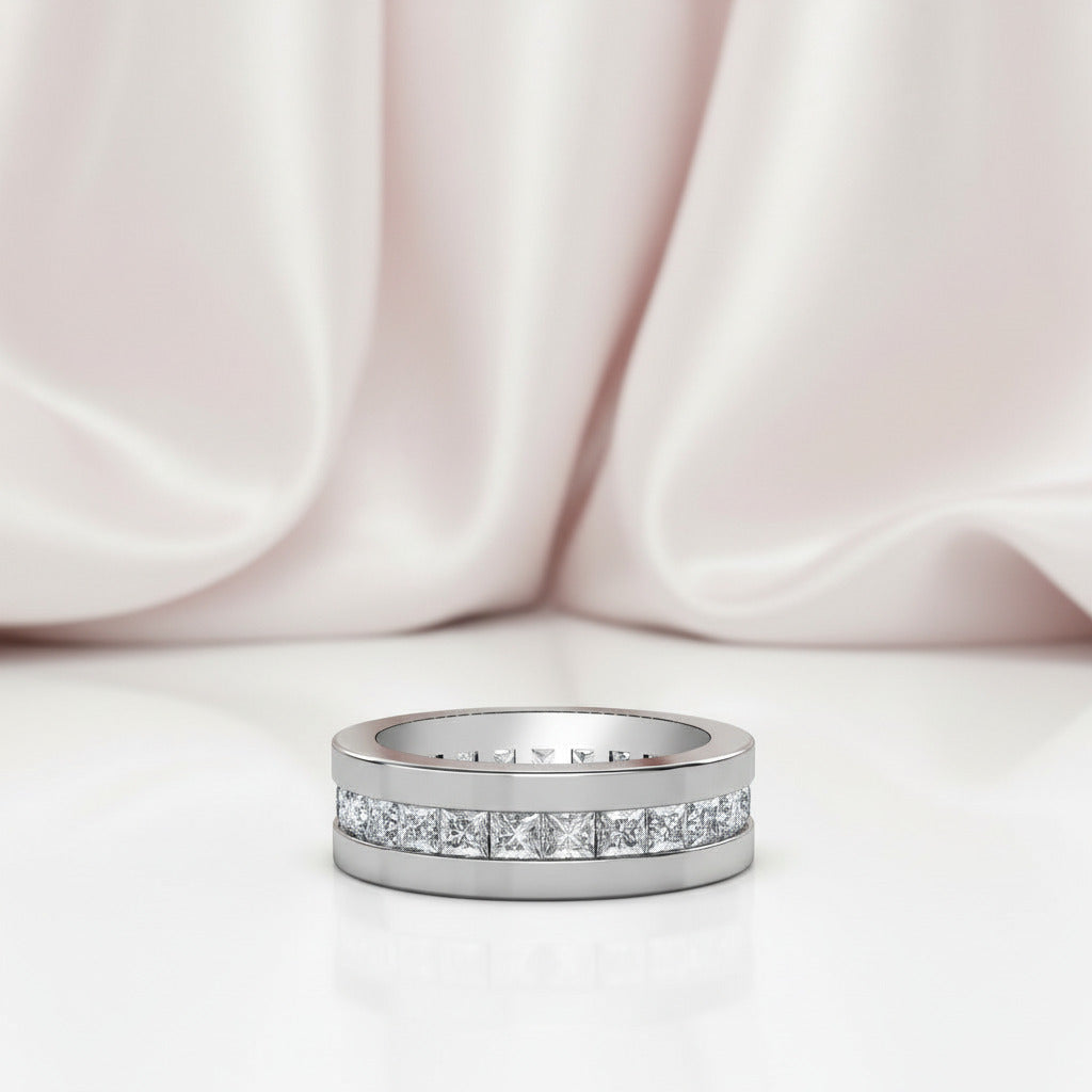 Elegant Dazzling Diamond Option 6mm Ring Band-Black Diamonds New York