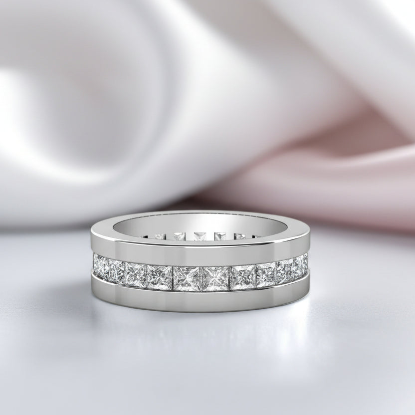 Elegant Dazzling Diamond Option 6mm Ring Band-Black Diamonds New York