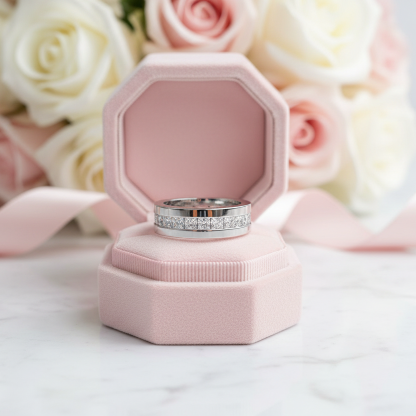 Elegant Dazzling Diamond 6mm Ring Band-Black Diamonds New York