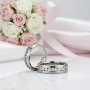 Infinity Diamond Titanium Elegant Wedding Band-Black Diamonds New York