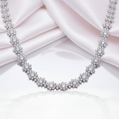 Elegant Flower Shaped Diamond Option Necklace