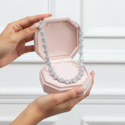 Elegant Flower Shaped Diamond Option Necklace-Black Diamonds New York