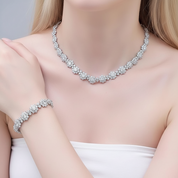 Elegant Flower Shaped Diamond Option Necklace-Black Diamonds New York