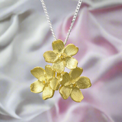 Elegant Forget-Me-Not Flower Necklace-Black Diamonds New York