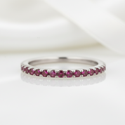 Elegant Half Eternity Fuchsia Wedding Band-Black Diamonds New York