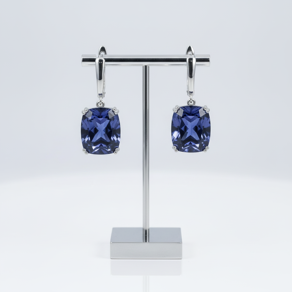 Elegant Blue Mystic Quartz Drop Earrings-Black Diamonds New York