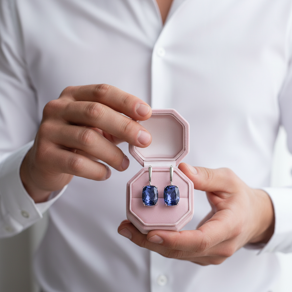 Elegant Blue Mystic Quartz Drop Earrings-Black Diamonds New York