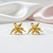Elegant Iris Flower Stud Earrings-Black Diamonds New York