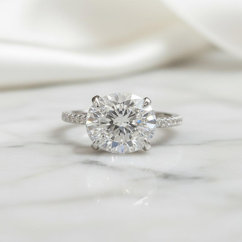 Elegant Oval Cut Diamond Option Engagement Ring-Black Diamonds New York