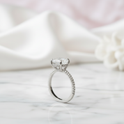 Elegant Oval Cut Diamond Option Engagement Ring-Black Diamonds New York