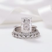 Elegant Radiant Cut Simulated Diamond Option 3PC Ring Set-Black Diamonds New York