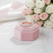 Elegant Rose Gold Round Cut Women's Stackable Wedding Band-Black Diamonds New York