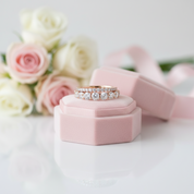 Elegant Rose Gold Wedding Band Set-Black Diamonds New York