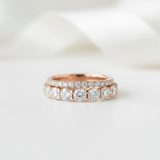 Elegant Rose Gold Wedding Band Set-Black Diamonds New York