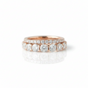 Elegant Rose Gold Wedding Band Set-Black Diamonds New York